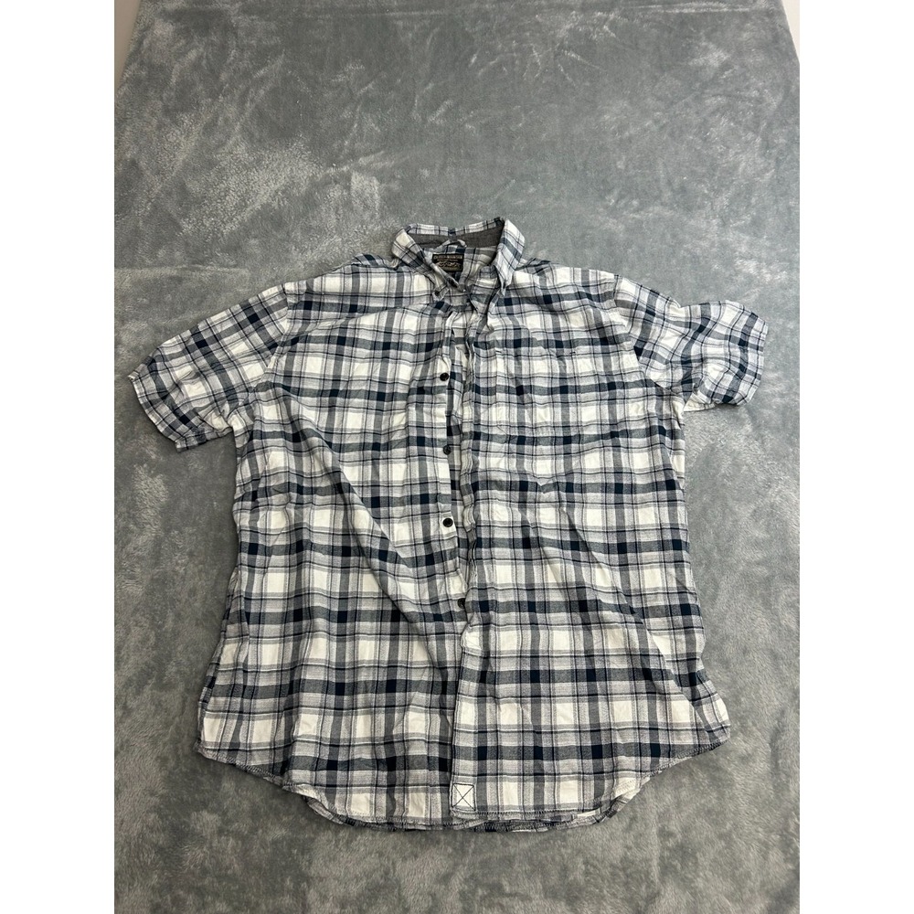 Grizzly Mountain Mens Short Sleeve Flannel Gray Button Shirt Size XXL